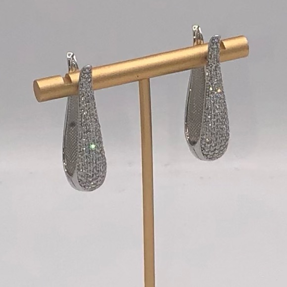 3ct Tulip Hoop Earrings - Picture 4 of 13